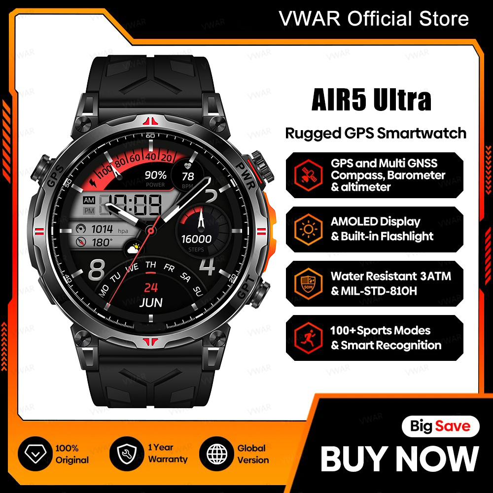Watch Vs Amazfit - 2025 جديد VWAR GPS Smartwatch 1.56