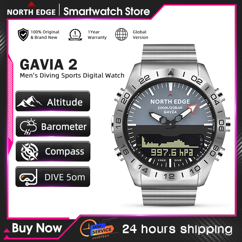 Altimeter Compass Watch - ساعة غوص رجالية من نورث إيدج،