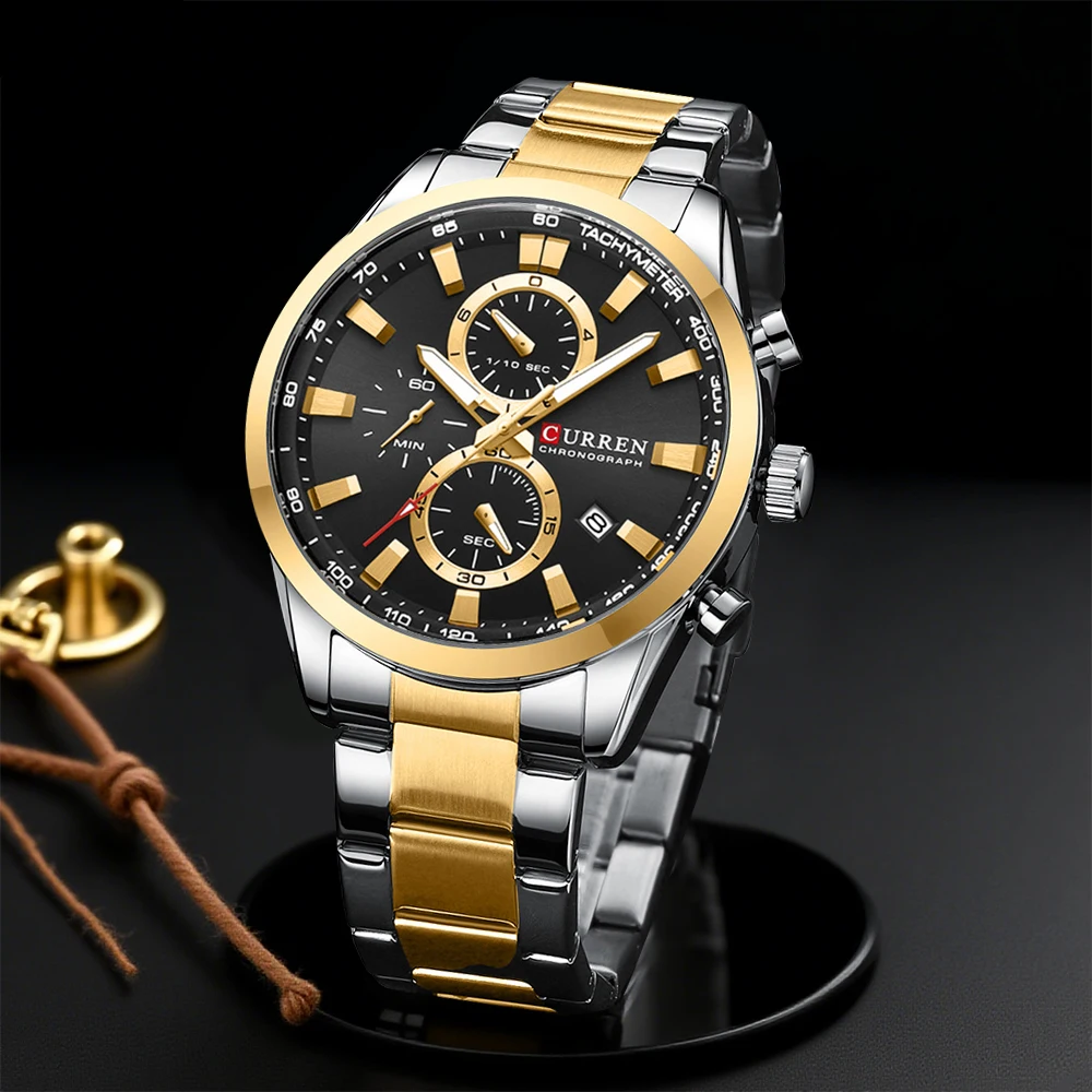 Analog Quartz Watch - CURREN ساعات كوارتز كرونو رياضية كاجوال