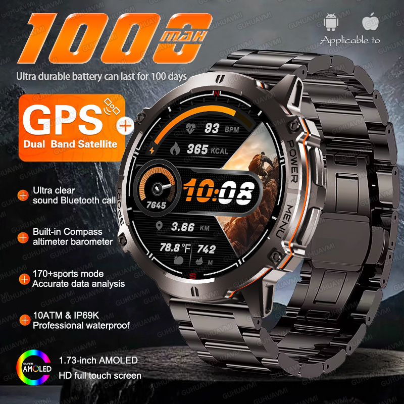 Altimeter Compass Watch - جديد TANK X3 العسكرية 1000mAh GPS