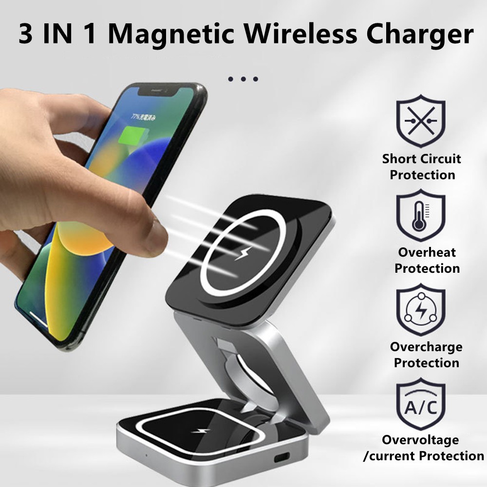 Smartwatch Watches For Iphone - محطة شاحن لاسلكية مغناطيسية قابلة للطي