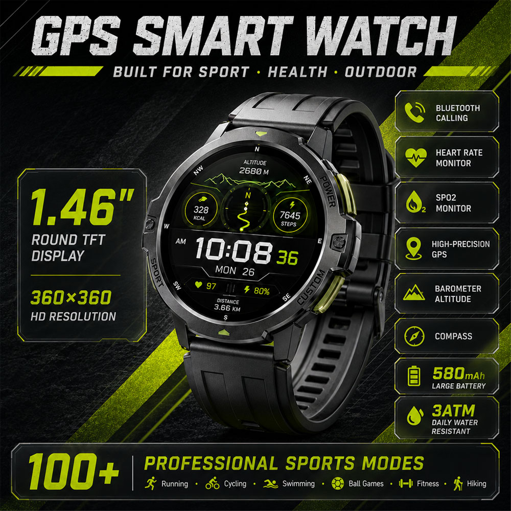 Smartwatch Timex Watches For Men - ساعة ذكية عسكرية جديدة بنظام تحديد