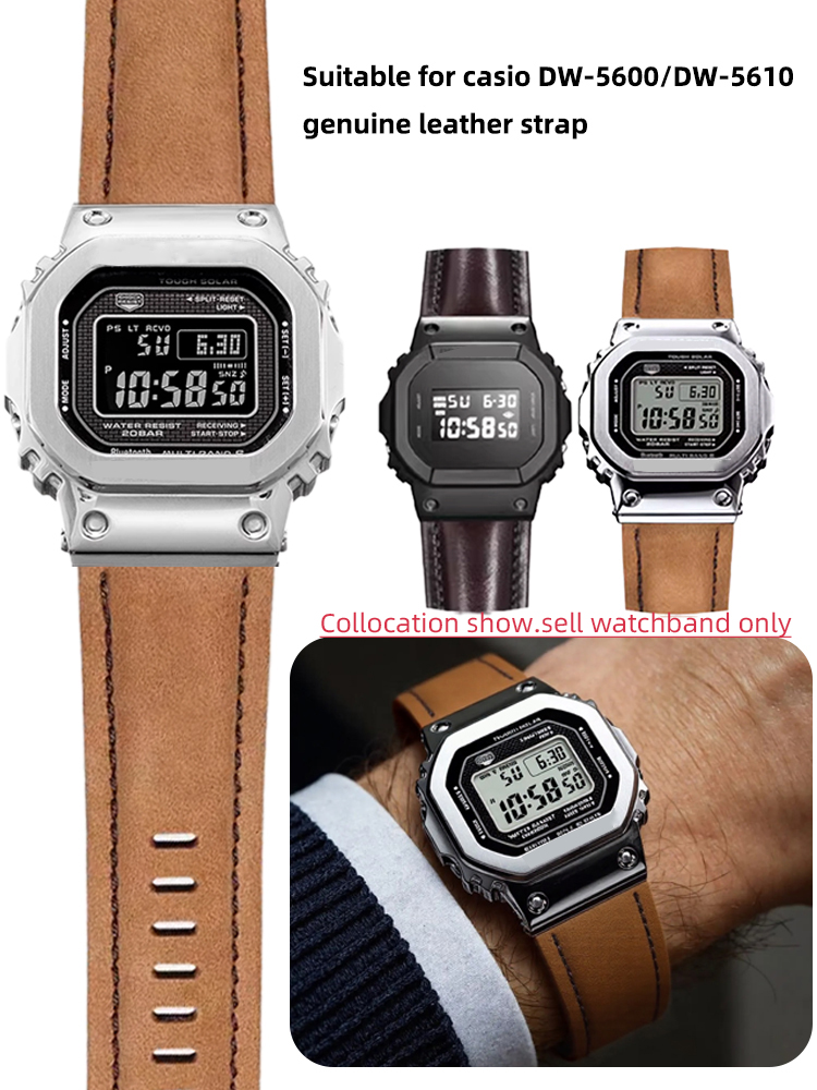 Casio Watch G-Shock Dw-5600 - DW-5600 ماتي ريترو جلد طبيعي حزام