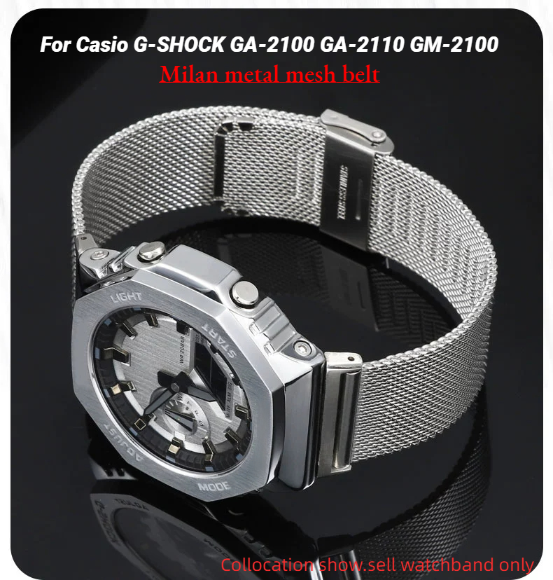 Casio Watch G-Shock Dw-5600 - ميلان شبكة معدنية حزام لساعة كاسيو