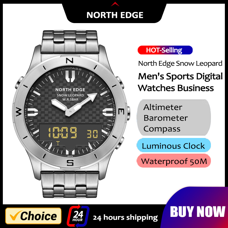 Altimeter Compass Watch - NORTH EDGE ساعة رقمية رياضية للرجال