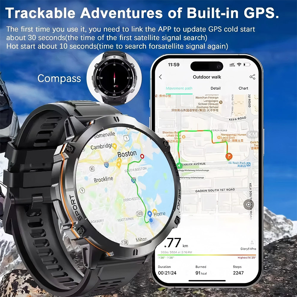 ساعة ذكية عسكرية رياضية محدثة  - مراجعة Altimeter Compass Watch وسعره
