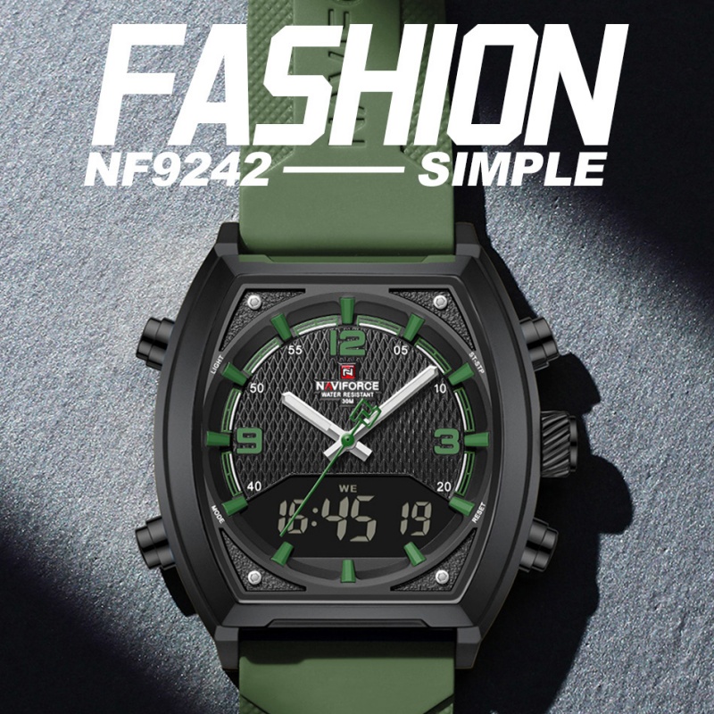 ساعة NAVIFORCE للرجال بشاشة مز - مراجعة Analog Quartz Watch وسعره