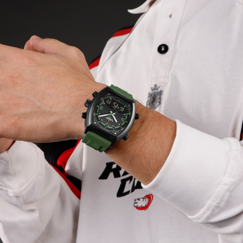 ساعة NAVIFORCE للرجال بشاشة مز - مراجعة Analog Quartz Watch وسعره
