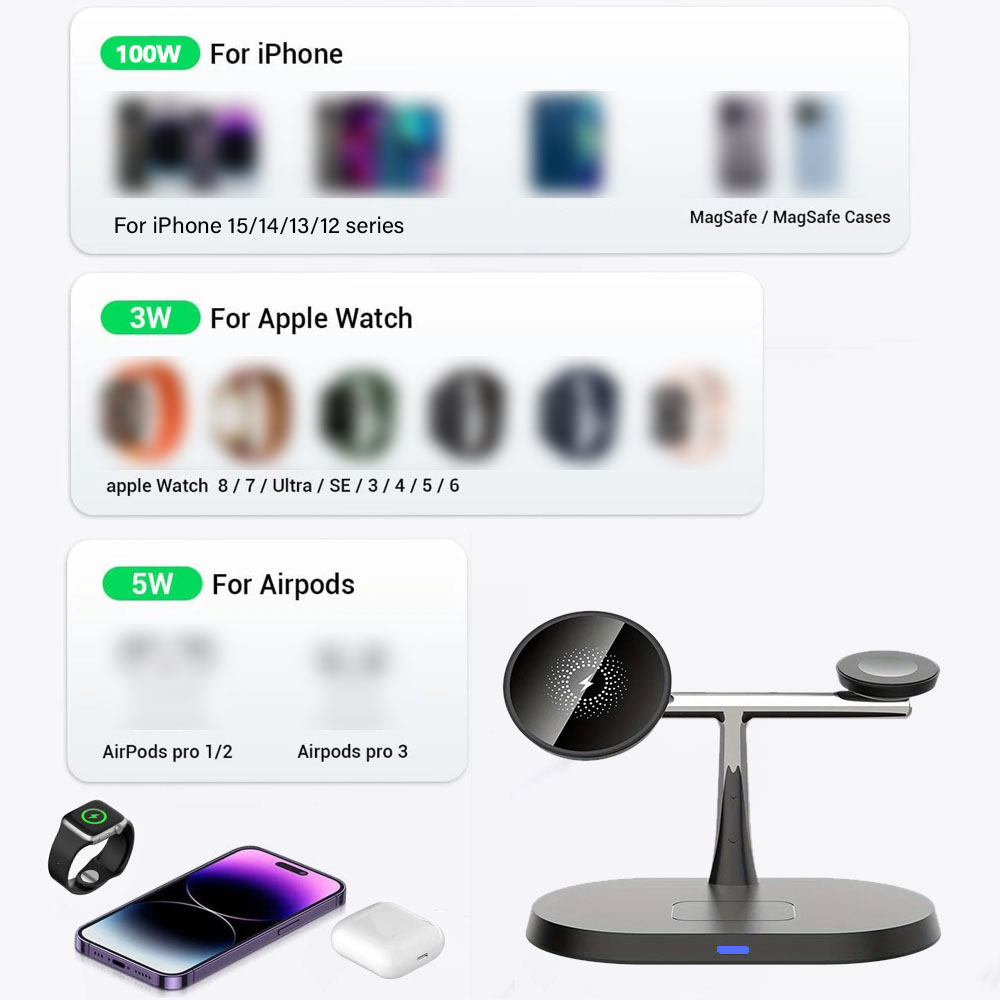 شاحن لاسلكي مغناطيسي 3 في 1 لأ - مراجعة Smartwatch Watches For Iphone وسعره