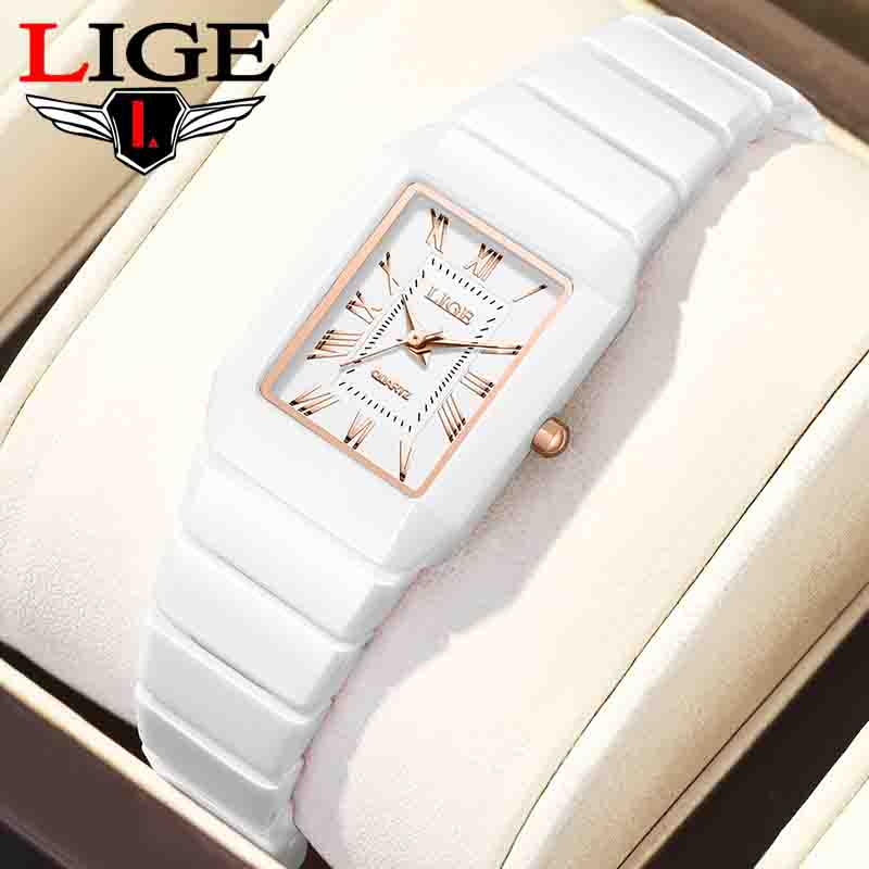 ساعة يد نسائية من ماركة LIGE،  - مراجعة Luxury Ceramic Watch وسعره