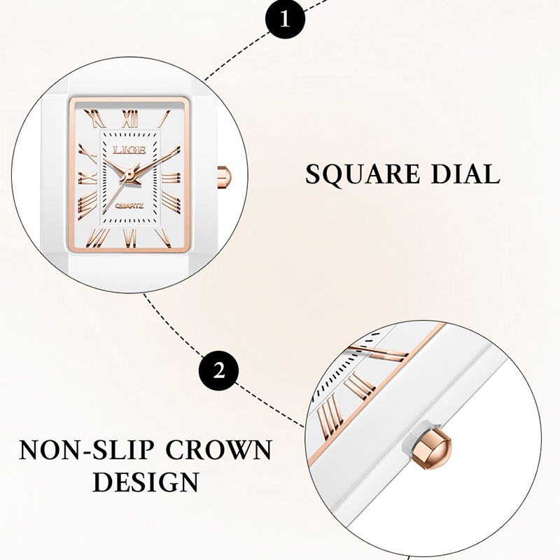 ساعة يد نسائية من ماركة LIGE،  - مراجعة Luxury Ceramic Watch وسعره