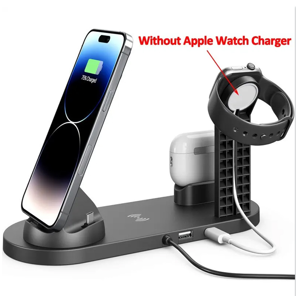 شاحن لاسلكي 7 في 1 بقوة 30 واط - مراجعة Smartwatch Watches For Iphone وسعره