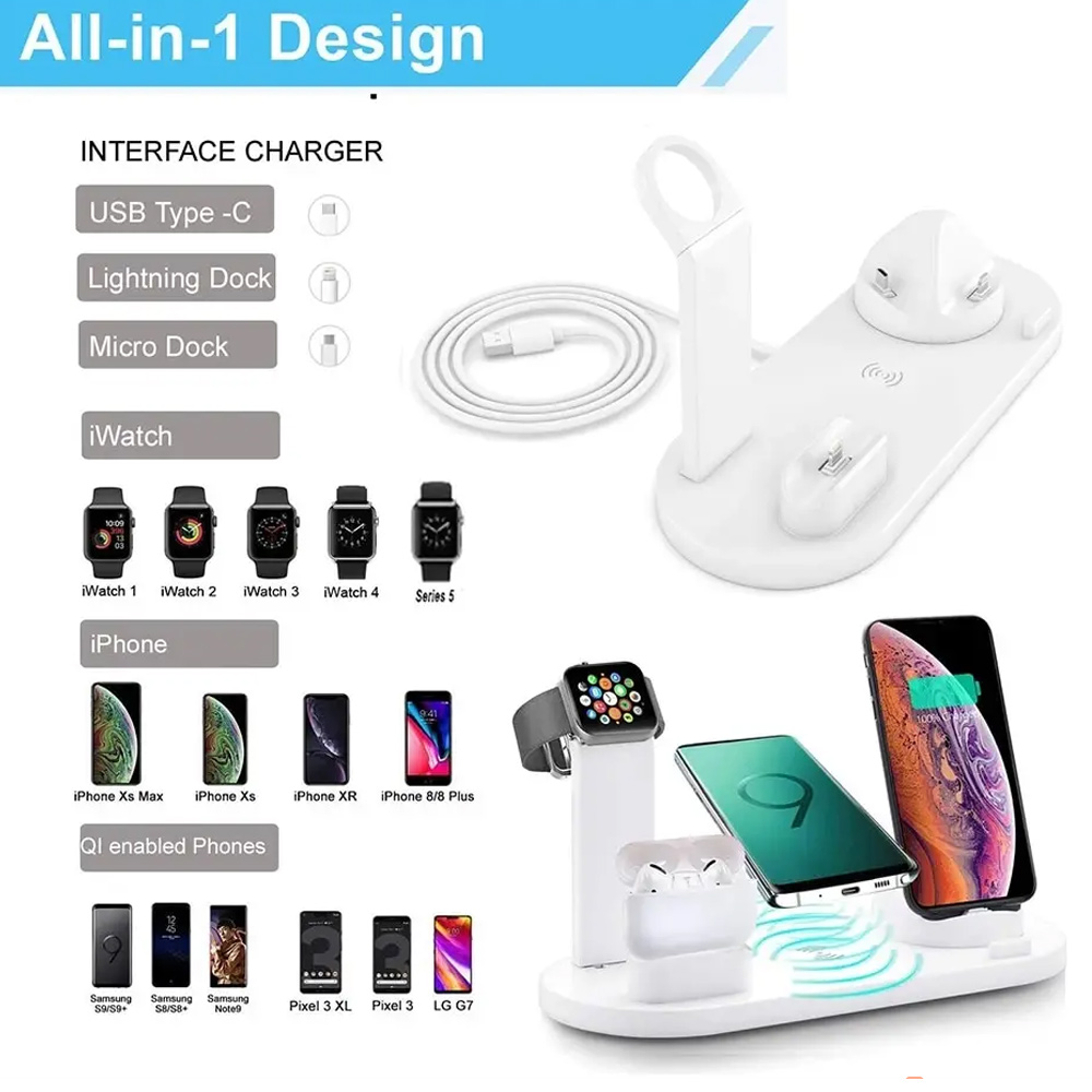 شاحن لاسلكي 7 في 1 بقوة 30 واط - مراجعة Smartwatch Watches For Iphone وسعره
