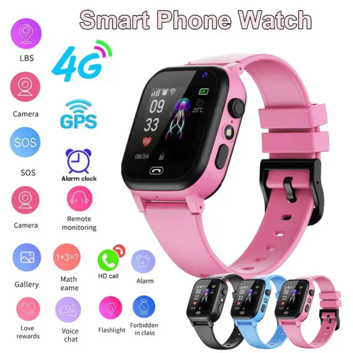 ساعة ذكية للأطفال 4G متعددة ال - مراجعة Smartwatch Digital Watches For Kids وسعره