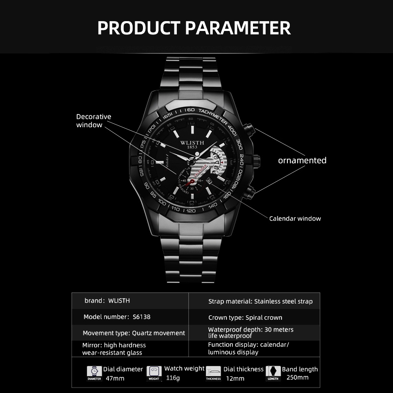 ساعة يد رجالية فاخرة مقاومة لل - مراجعة Watches Not Smartwatch وسعره