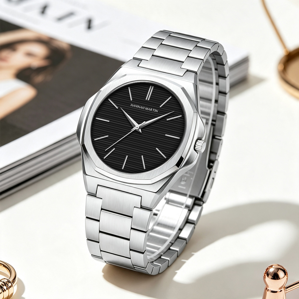 ساعة هدية للنساء بقرص 40 ملم،  - مراجعة Analog Quartz Watch وسعره