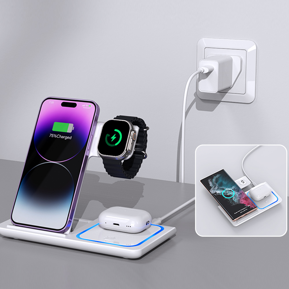 محطة شحن لاسلكية LED 3 في 1 له - مراجعة Smartwatch Watches For Iphone وسعره