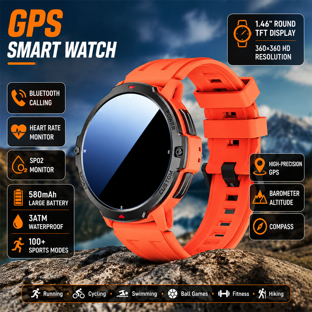 ساعة ذكية عسكرية جديدة بجيروسك - مراجعة Smartwatch Timex Watches For Men وسعره