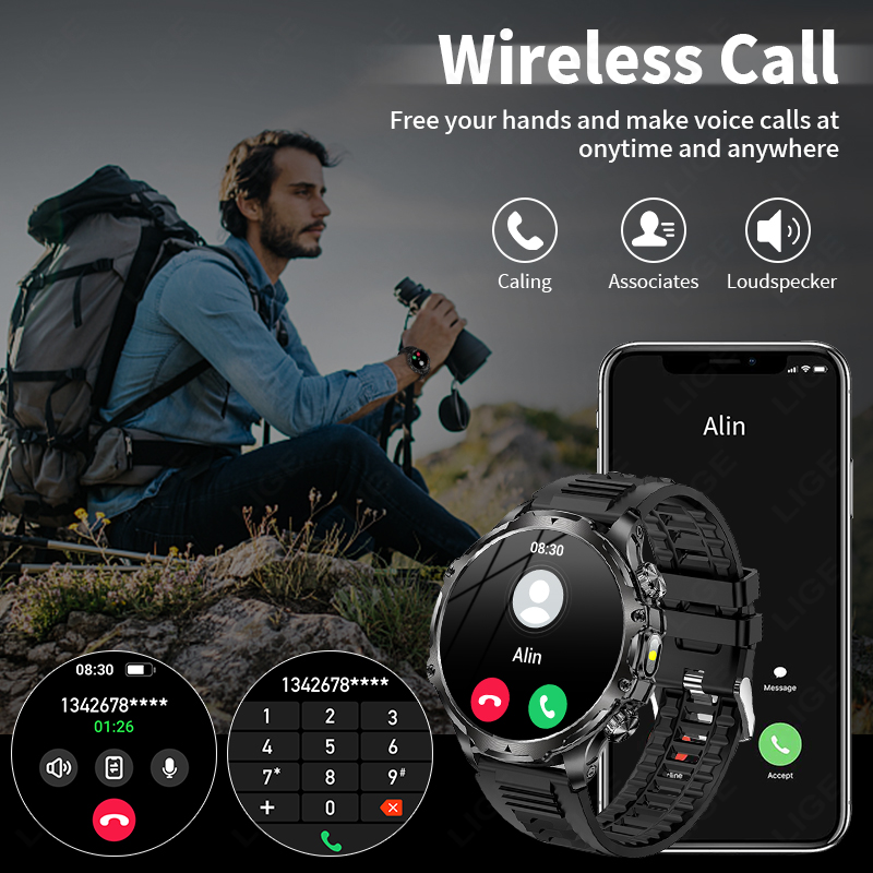 LIGE Smartwatch العسكرية الرجا - مراجعة Smartwatch Timex Watches For Men وسعره