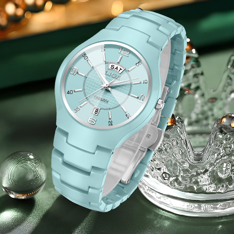 ساعة نسائية أنيقة من LIGE، ساع - مراجعة Luxury Ceramic Watch وسعره
