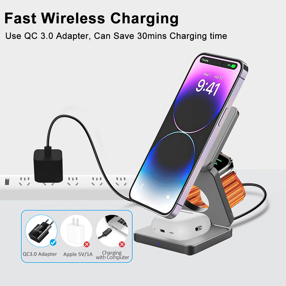 حامل شاحن لاسلكي مغناطيسي قابل - مراجعة Smartwatch Watches For Iphone وسعره