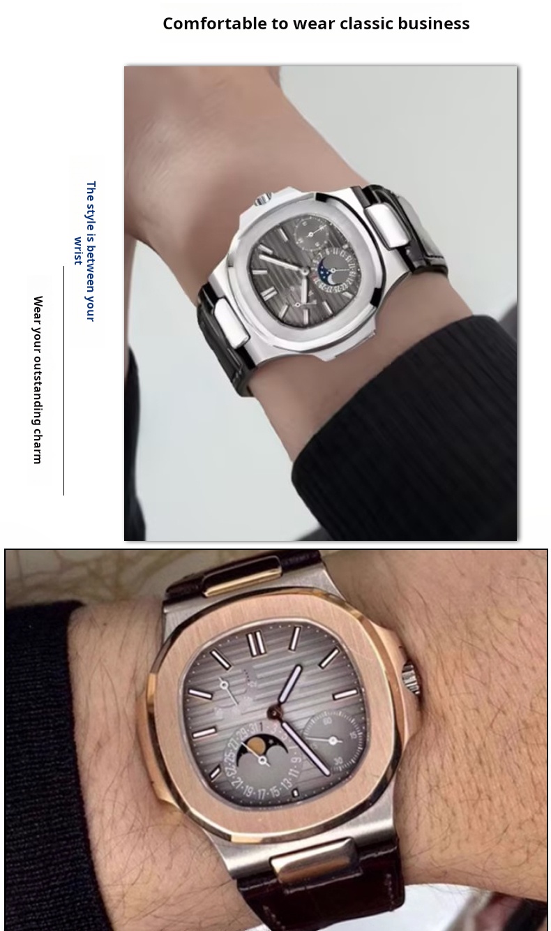 حزام ساعة من جلد التمساح برأس  - مراجعة Patek Philippe Watch Nautilus وسعره