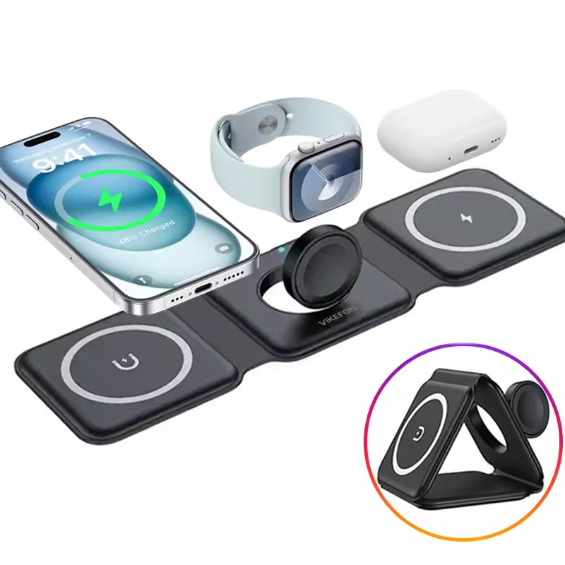 شاحن لاسلكي مغناطيسي 3 في 1 قا - مراجعة Smartwatch Watches For Iphone وسعره