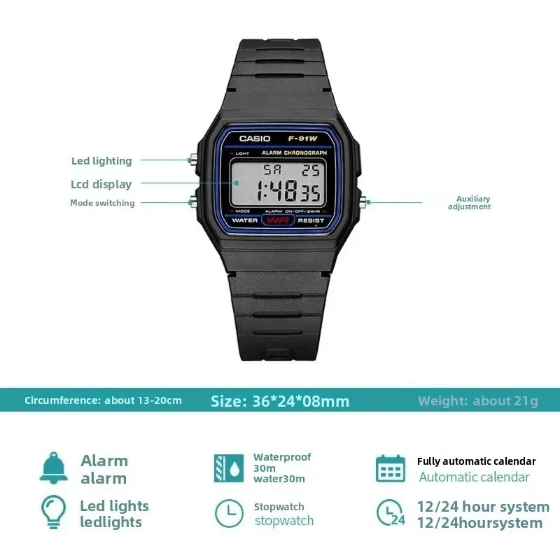 ساعة يد كاسيو F-91W-1 عصرية بت - مراجعة Watch Display Pillow وسعره