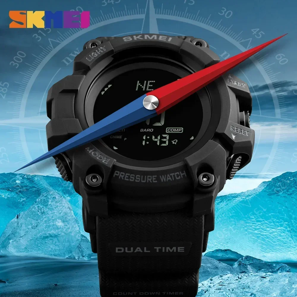 SKMEI 1358 مقياس الارتفاع الطق - مراجعة Altimeter Compass Watch وسعره