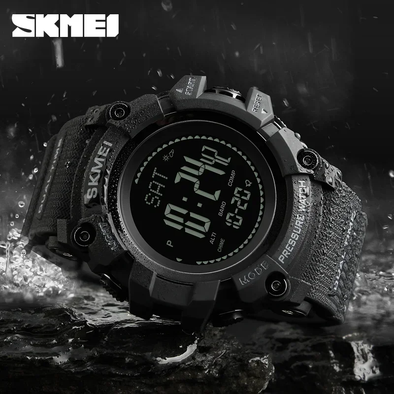 SKMEI 1358 مقياس الارتفاع الطق - مراجعة Altimeter Compass Watch وسعره