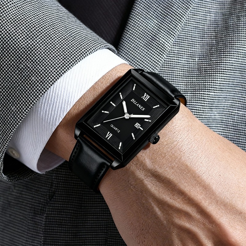 ساعات رجالية جلدية كاجوال بتصم - مراجعة Watches Not Smartwatch وسعره