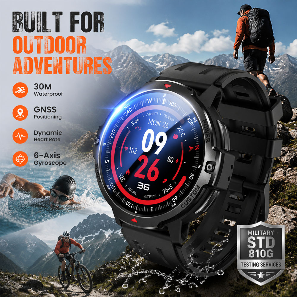 ساعة ذكية عسكرية جديدة بجيروسك - مراجعة Smartwatch Timex Watches For Men وسعره