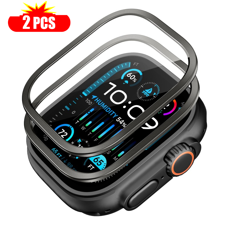 2 قطعة الزجاج المقسى لساعة أبل - مراجعة Smartwatch Watches For Men وسعره
