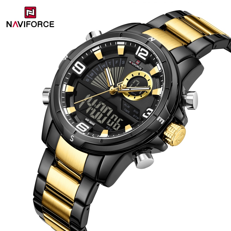 ساعة NAVIFORCE للرجال بشاشة مز - مراجعة Analog Quartz Watch وسعره