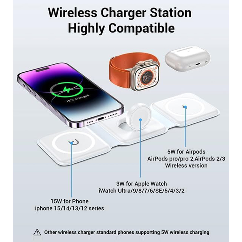 محطة شحن لاسلكية 3 في 1 مع شحن - مراجعة Smartwatch Watches For Iphone وسعره