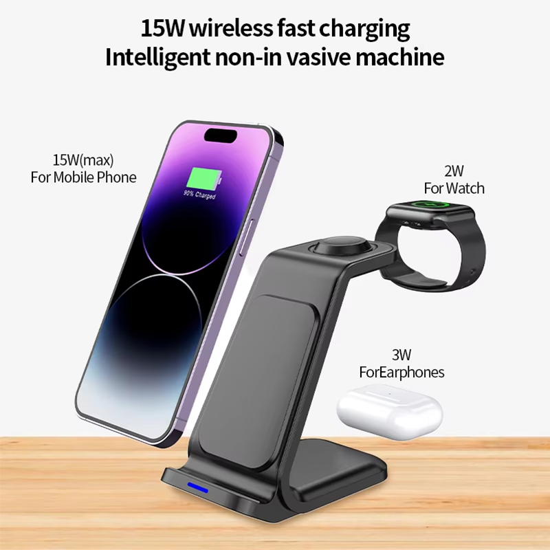 شاحن لاسلكي 3 في 1 بقوة 15 واط - مراجعة Smartwatch Watches For Iphone وسعره